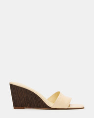 CURCIO Beige Crocodile Square-Toe Women's Wedge Sandal