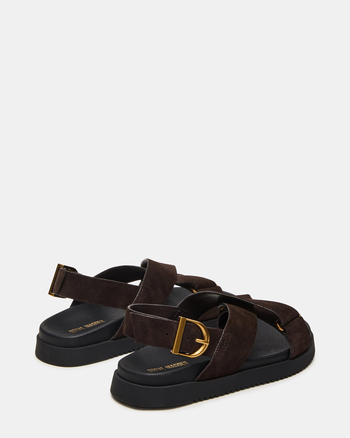DONELLI Brown Suede Strappy Footbed Women's Sandal