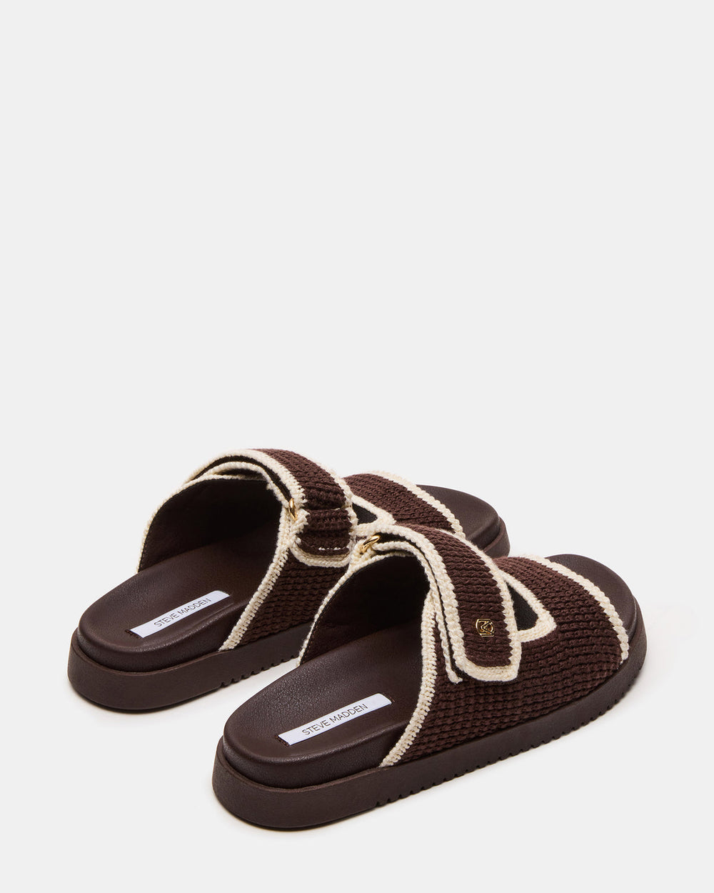 MAYSIE Brown Multi Woven Flatform Footbed Slide Women's Sandal