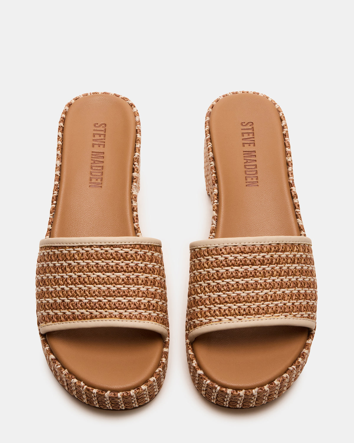 COSIMA Natural Platform Raffia Slide Women's Sandal