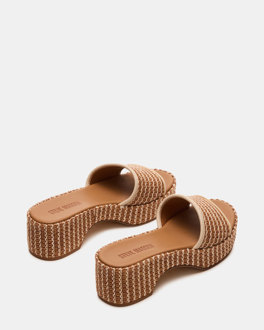 COSIMA Natural Platform Raffia Slide Women's Sandal