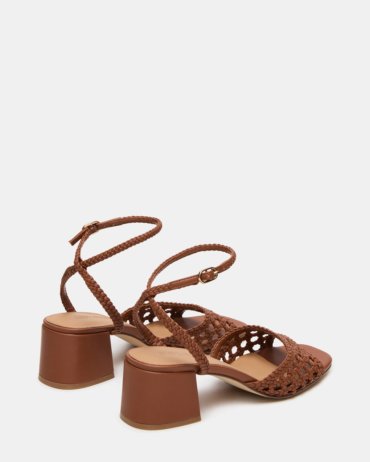 SOLEIL Tan Square-Toe Woven Women's Sandal