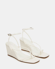 APPA White Square-Toe Strappy Wedge Women's Sandal