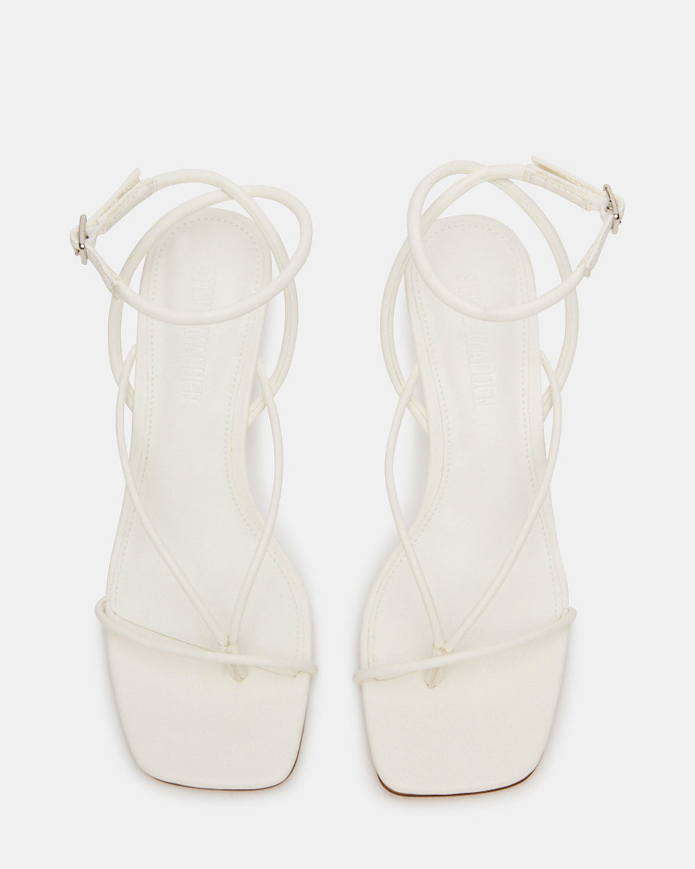 APPA White Square-Toe Strappy Wedge Women's Sandal