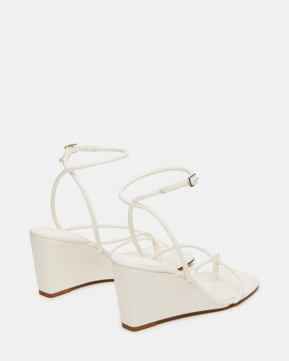 APPA White Square-Toe Strappy Wedge Women's Sandal