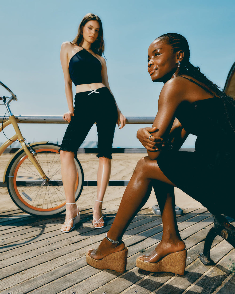 APPA White Square-Toe Strappy Wedge Women's Sandal