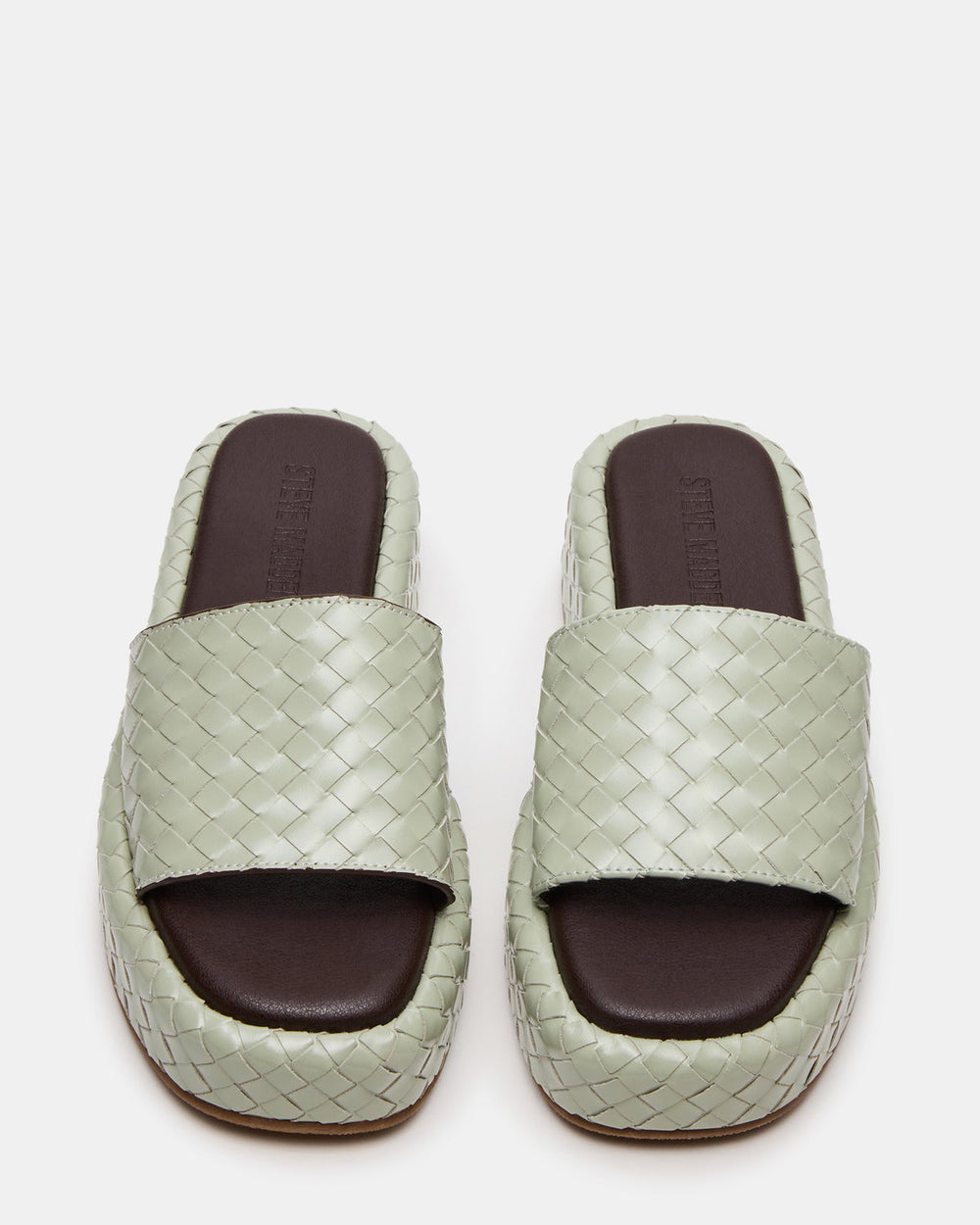 BEACHY Quilted Pistachio Platform Slide Women's Sandal