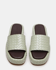 BEACHY Quilted Pistachio Platform Slide Women's Sandal