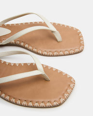 MARELLA Bone Leather Women's Thong Square-Toe Sandal