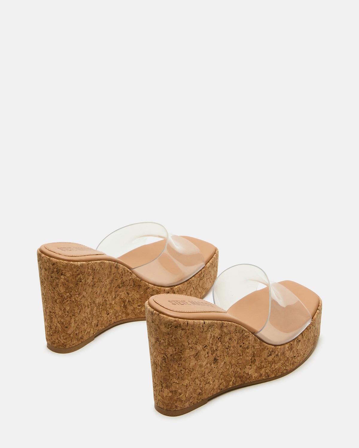 CAYMAN Clear Platform Square-Toe Wedge Women's Sandal