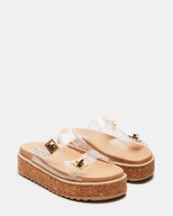 BIGSCHMONA Clear Suede Women's Platform Slide Sandal