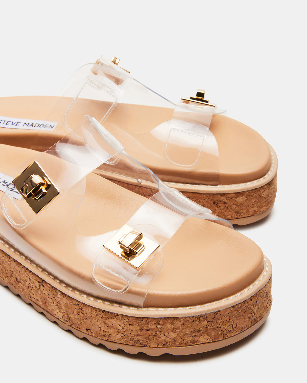 BIGSCHMONA Clear Suede Women's Platform Slide Sandal