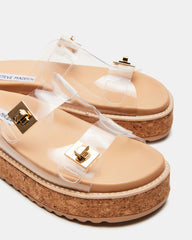 BIGSCHMONA Clear Suede Women's Platform Slide Sandal