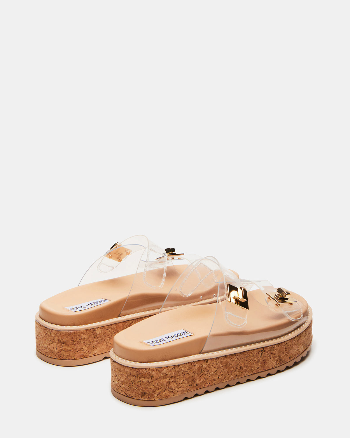 BIGSCHMONA Clear Suede Women's Platform Slide Sandal