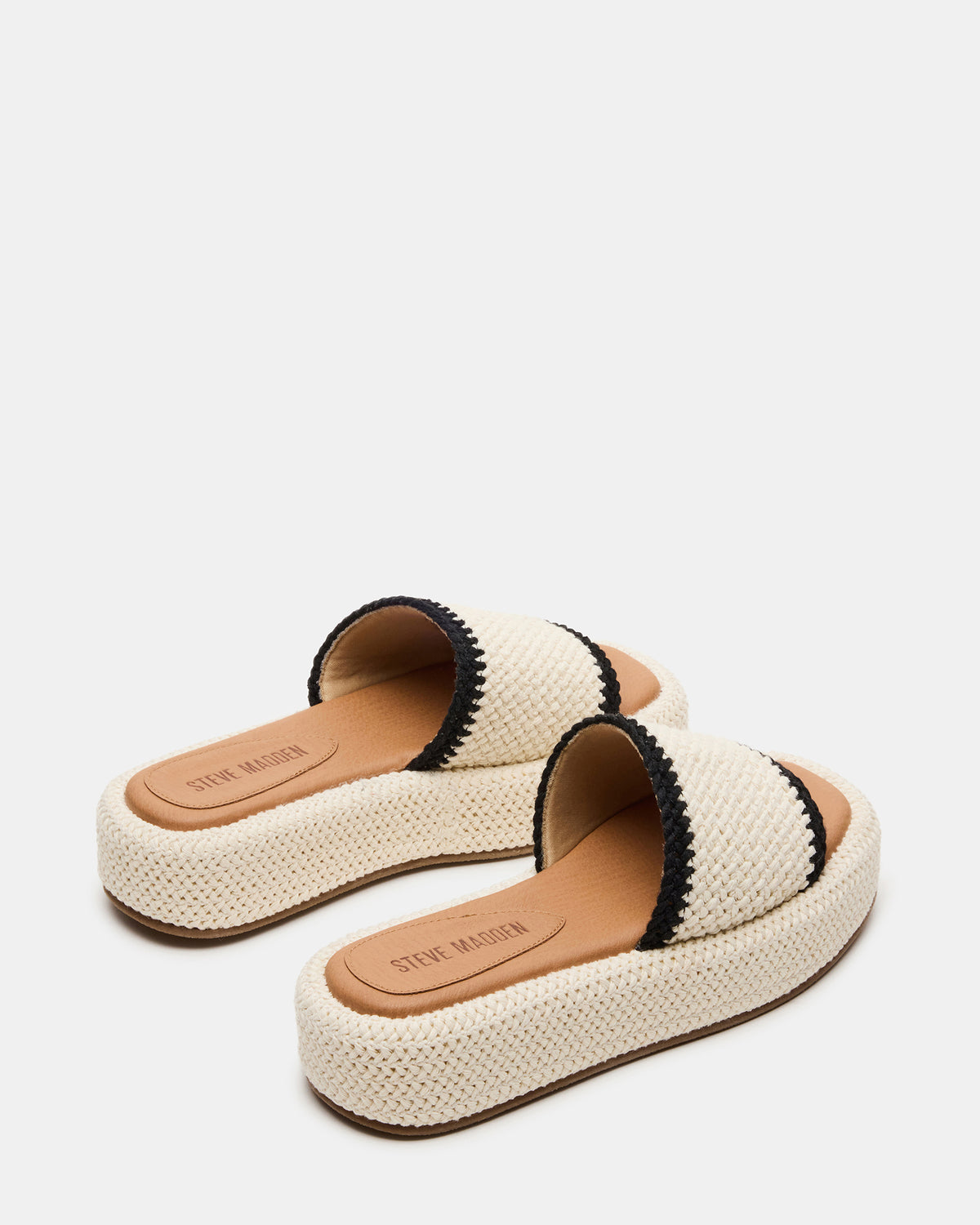 BEACHY Woven Cream Multi Platform Slide Women's Sandal