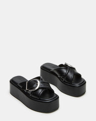 CYPHER Black Women's Platform Square Toe Sandal