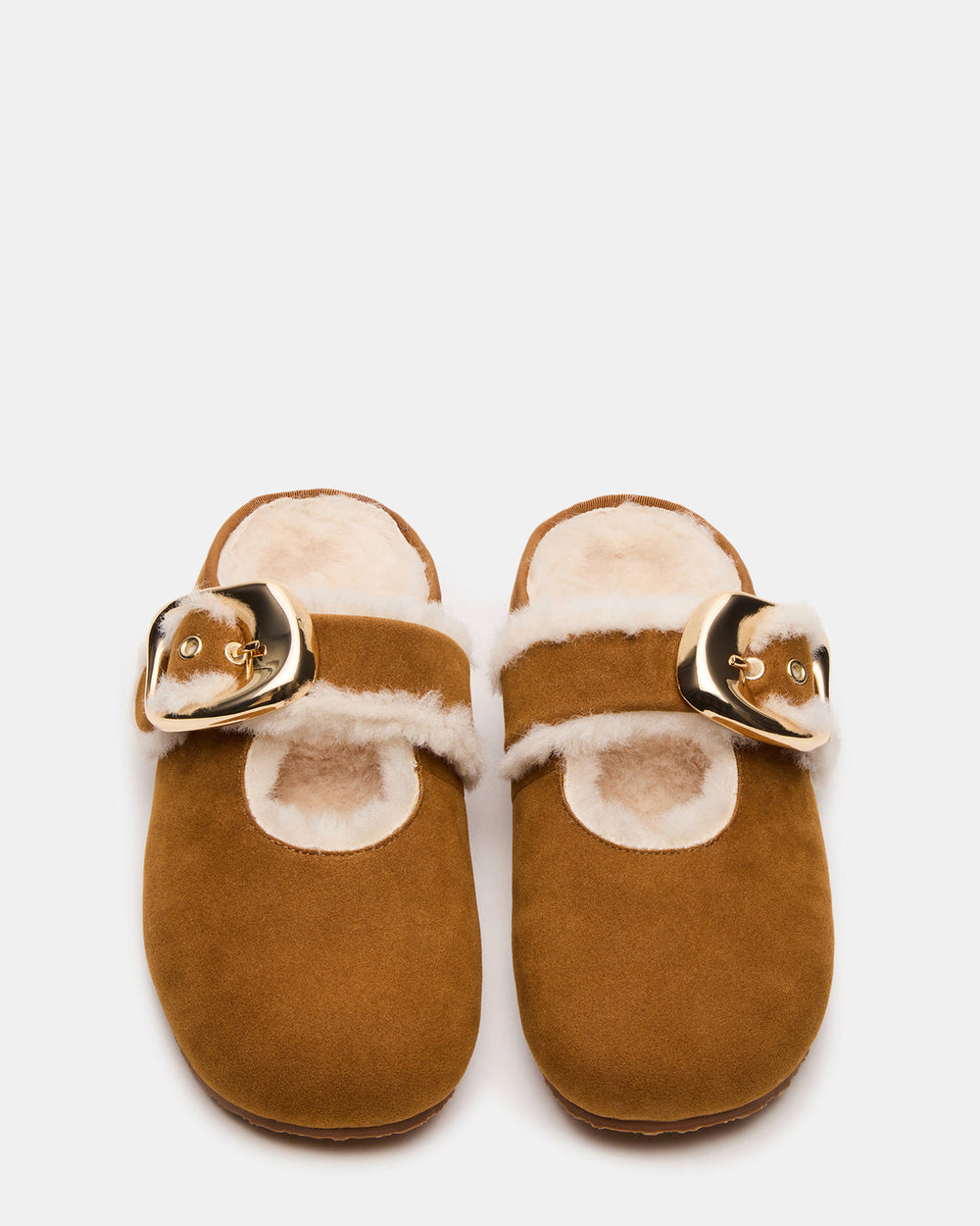 CLOUDY Chestnut Slip-On Mule Mary Jane Faux Fur Women's Flat