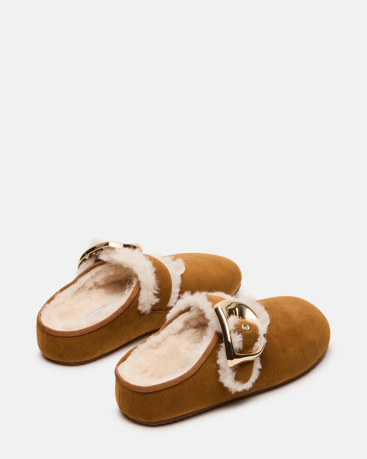 CLOUDY Chestnut Slip-On Mule Mary Jane Faux Fur Women's Flat