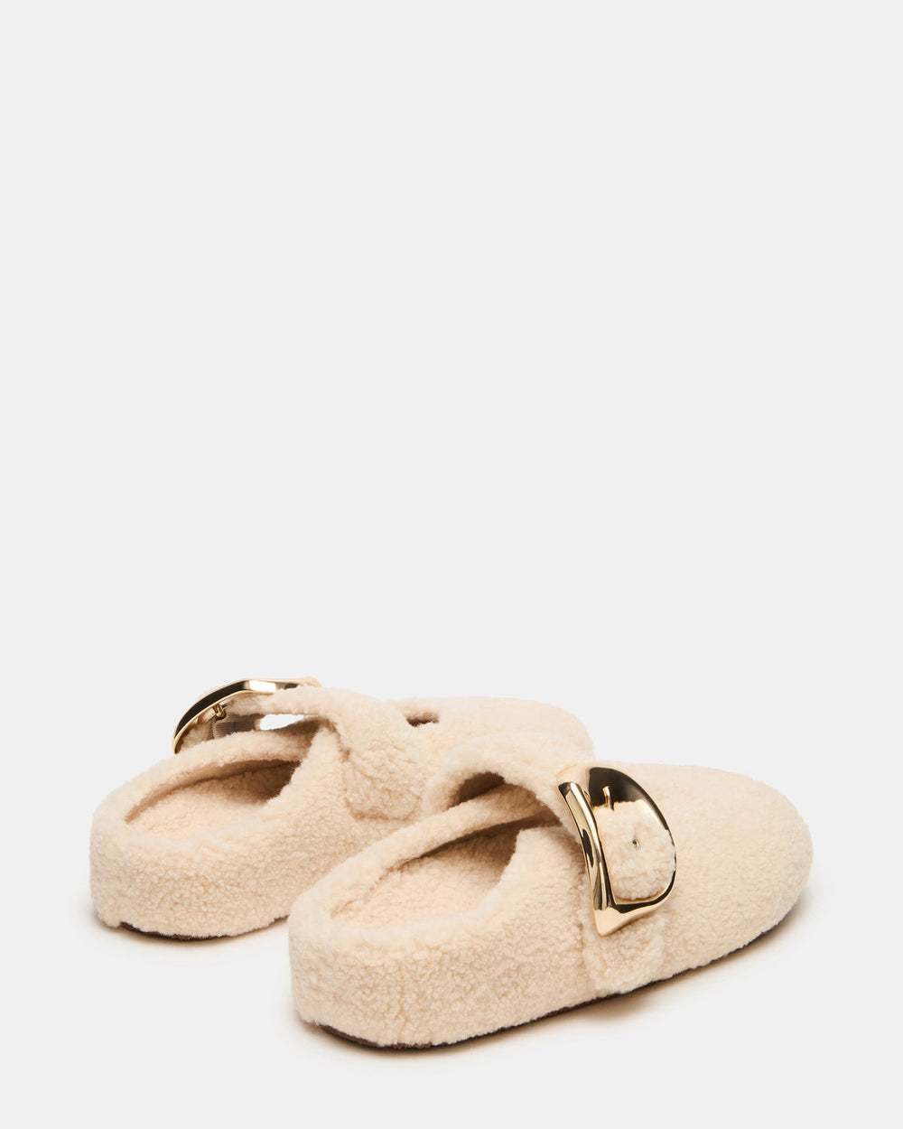 CLOUDY Natural Slip-On Mule Mary Jane Faux Fur Women's Flat