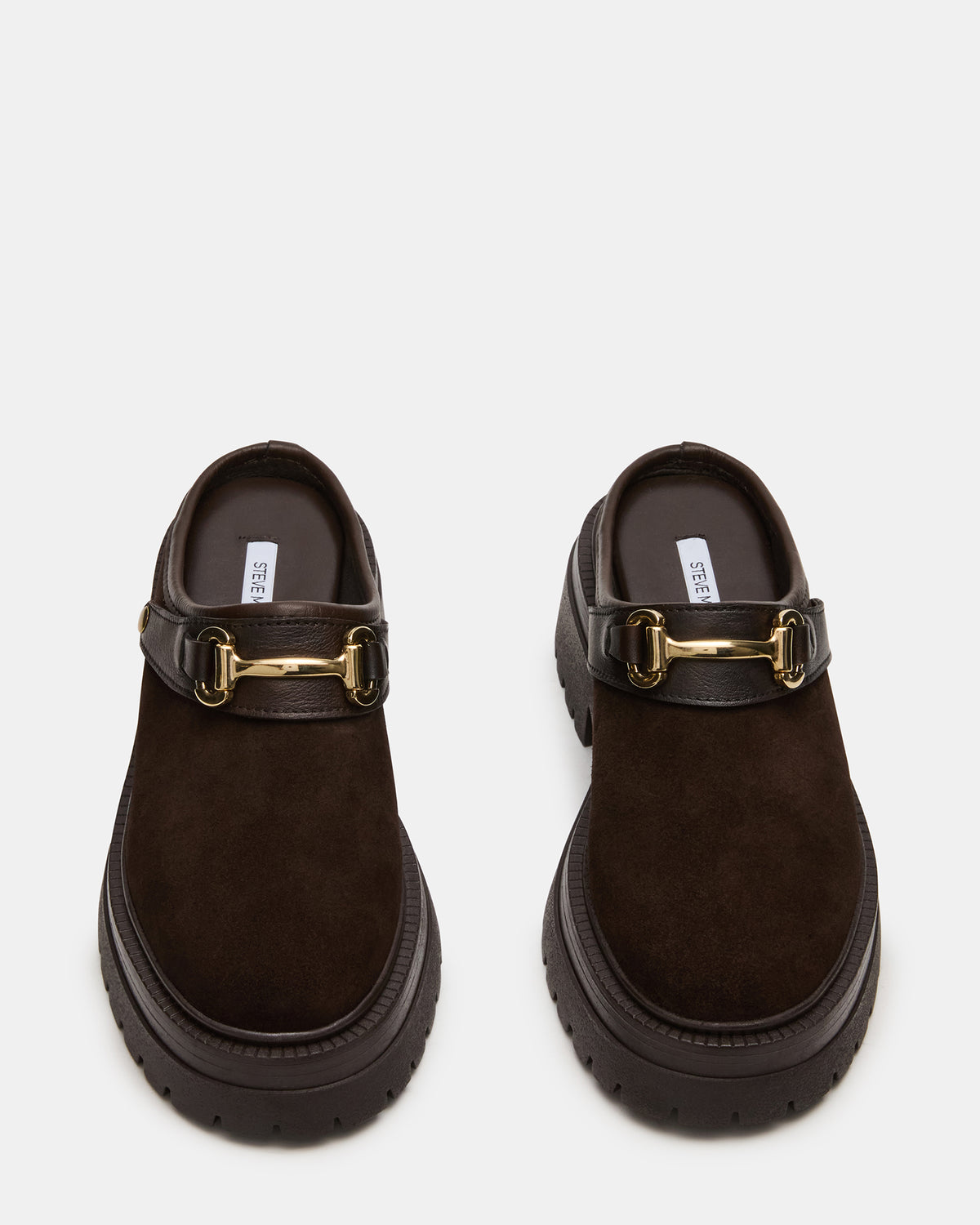 ERBA Brown Suede Platform Lug Slingback Clog Women's Flat