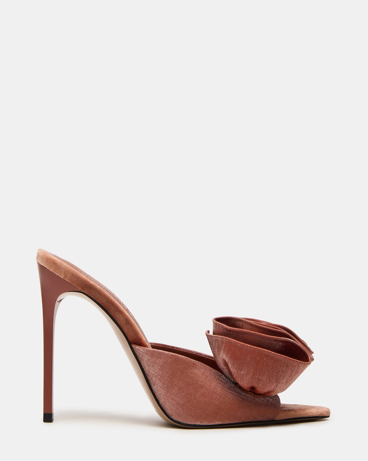 AFFINITY Rust Satin Pointed-Toe Stiletto Mule Women's Heel