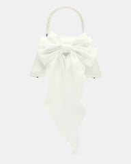 COSETTE Bag White Satin Beaded Top-Handle Mini Handbag