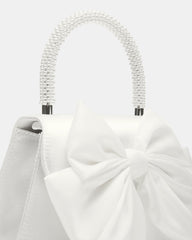 COSETTE Bag White Satin Beaded Top-Handle Mini Handbag