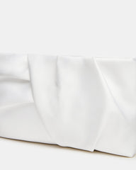 LILIA Bag White Elongated Pleated Crossbody Clutch Handbag