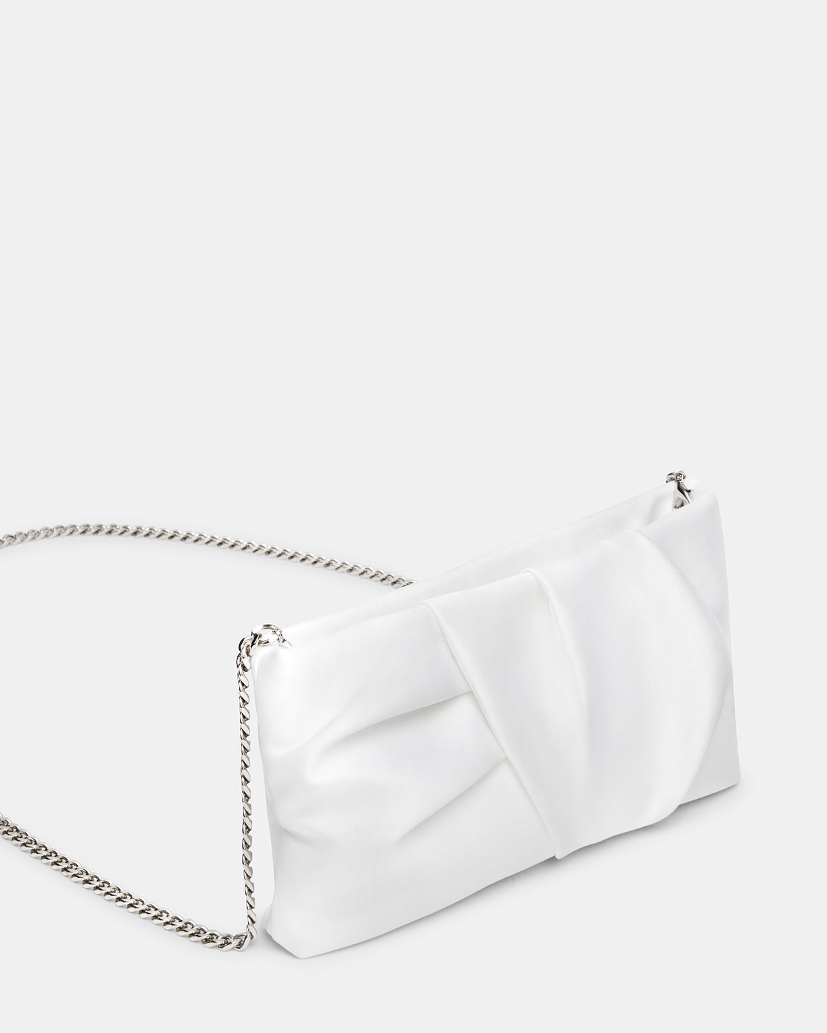 LILIA Bag White Elongated Pleated Crossbody Clutch Handbag