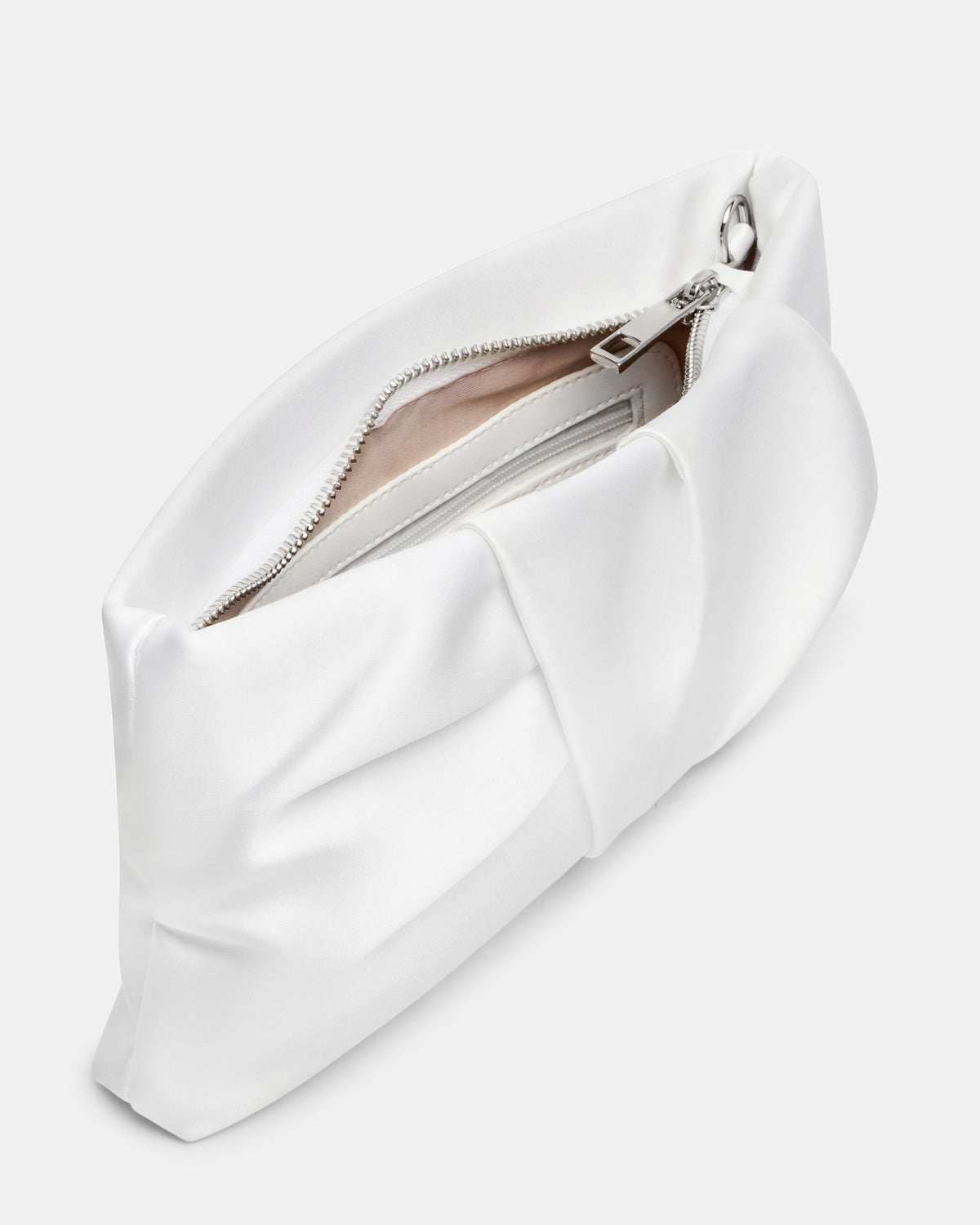 LILIA Bag White Elongated Pleated Crossbody Clutch Handbag