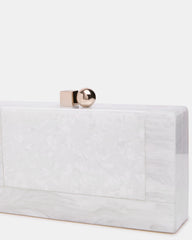 CAMILAA Bag White Geometric Pearlescent Minaudiere Crossbody Clutch Handbag