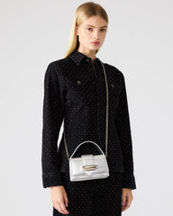 MISHELL Bag Silver Disco Top-Handle Mini Handbag