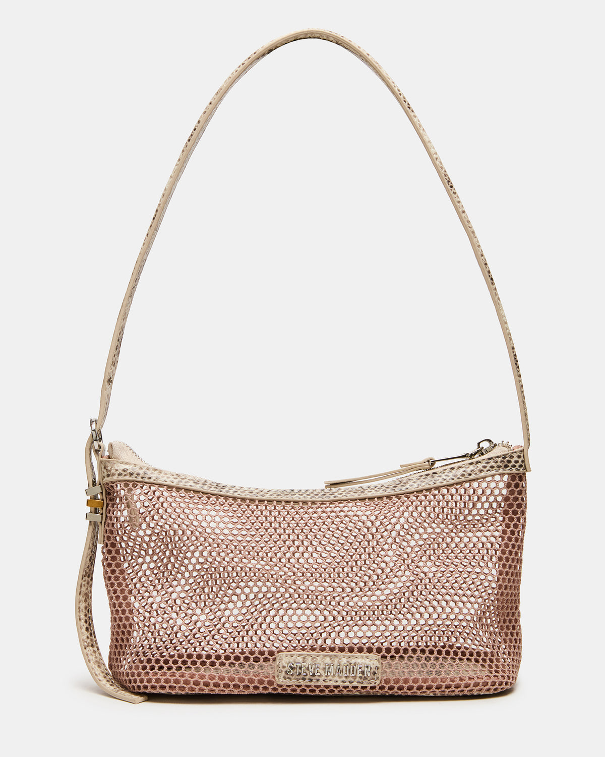 VIXEN Bag Blush Shoulder Strap Mesh Structured Bottom Women's Handbag