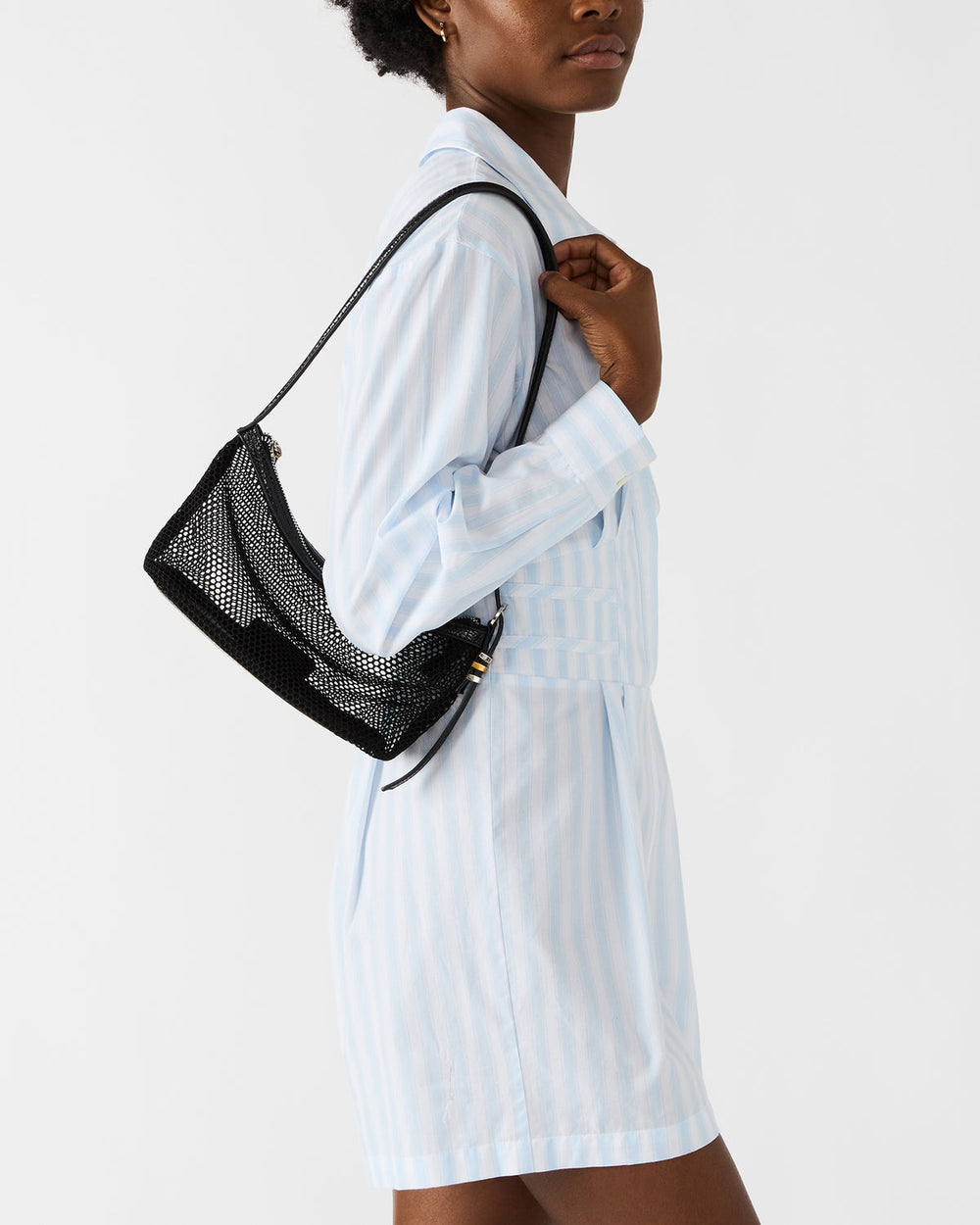 VIXEN Bag Blush Shoulder Strap Mesh Structured Bottom Women's Handbag