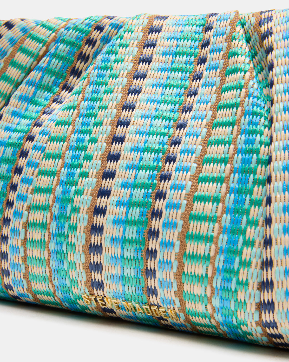 PALOMAA Bag Blue/Multi Straw Clutch Crossbody Handbag
