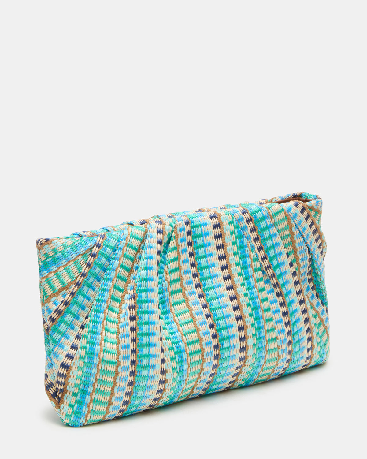 PALOMAA Bag Blue/Multi Straw Clutch Crossbody Handbag