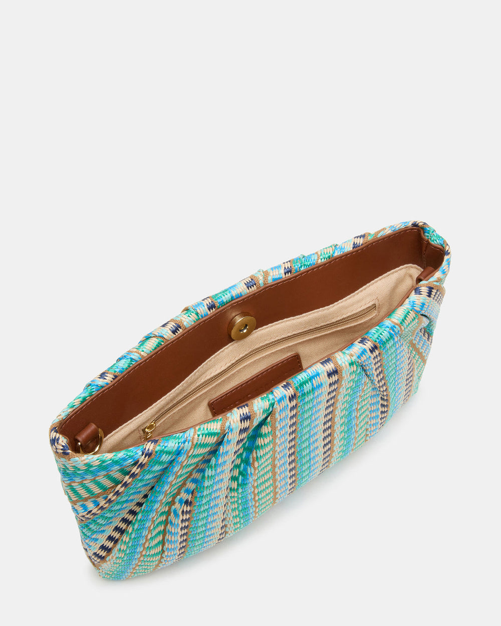 PALOMAA Bag Blue/Multi Straw Clutch Crossbody Handbag