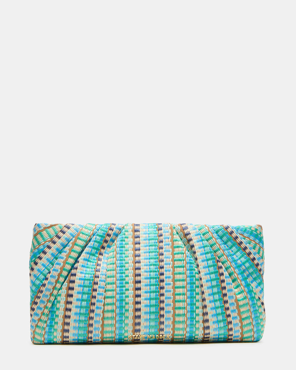 PALOMAA Bag Blue/Multi Straw Clutch Crossbody Handbag