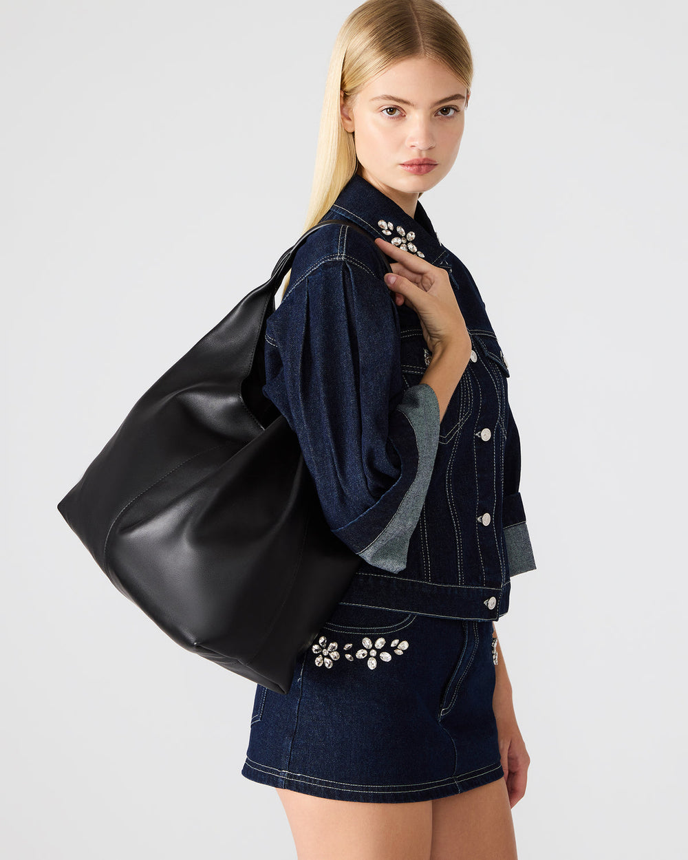 COLLINS Bag Black Hobo Slouchy Shoulder Strap Tote Handbag