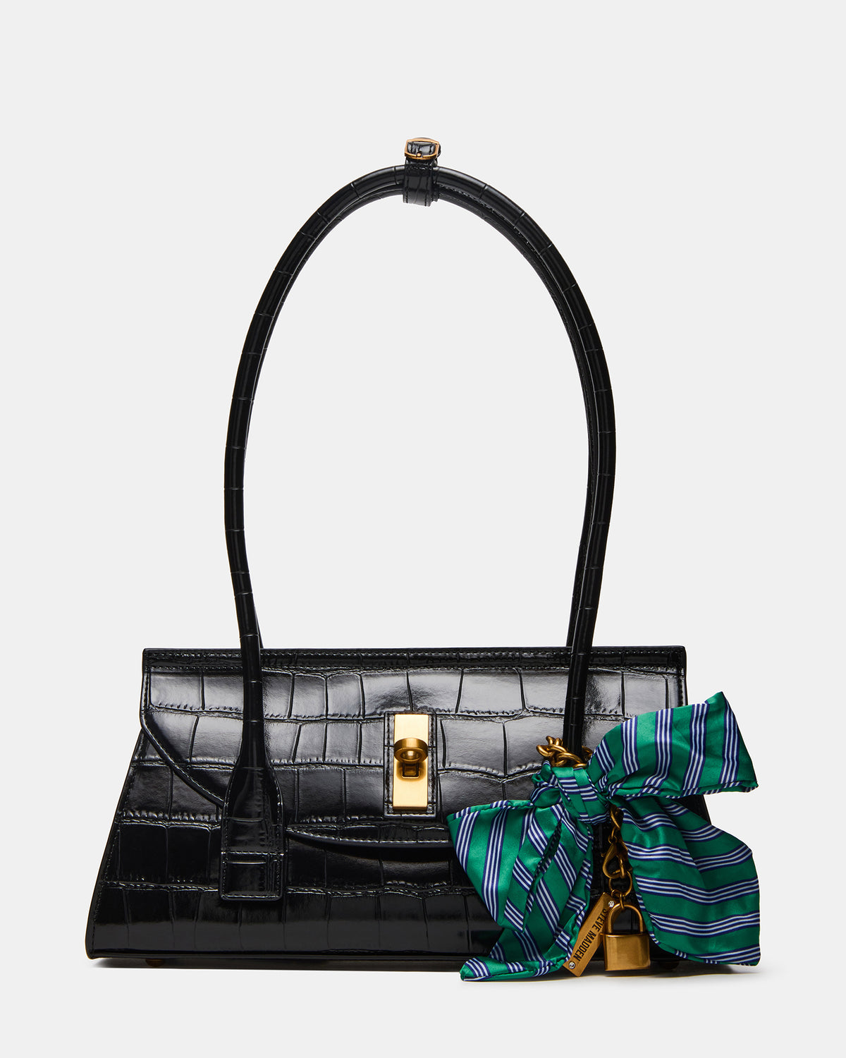 MILAN Bag Black Elongated Menswear-Inspired Shoulder Strap Handbag