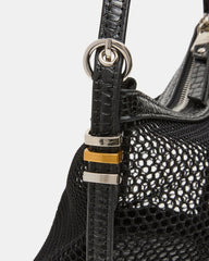 VIXEN Bag Black Shoulder Strap Mesh Structured Bottom Women's Handbag