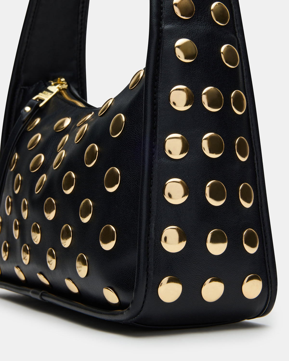 CHEYANN Bag Black Hobo Dome-Studded Shoulder Strap Women's Handbag