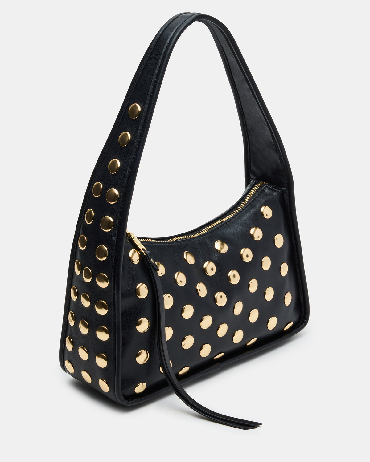 CHEYANN Bag Black Hobo Dome-Studded Shoulder Strap Women's Handbag