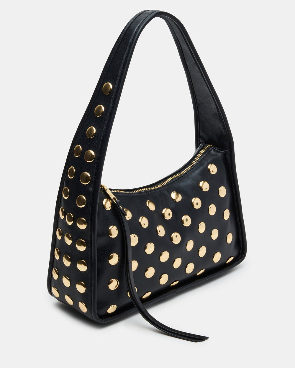 CHEYANN Bag Black Hobo Dome-Studded Shoulder Strap Women's Handbag