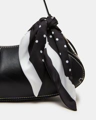 ROXEY Bag Black Crescent-Shaped Top-Zipper Shoulder Strap Handbag