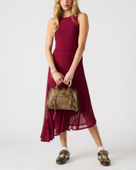 RIGGS Brown Distressed Slouchy Top-Handle Crossbody Satchel Handbag