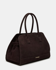 HEIDEE Bag Brown Suede | Women's Shoulder Strap Tote Handbag