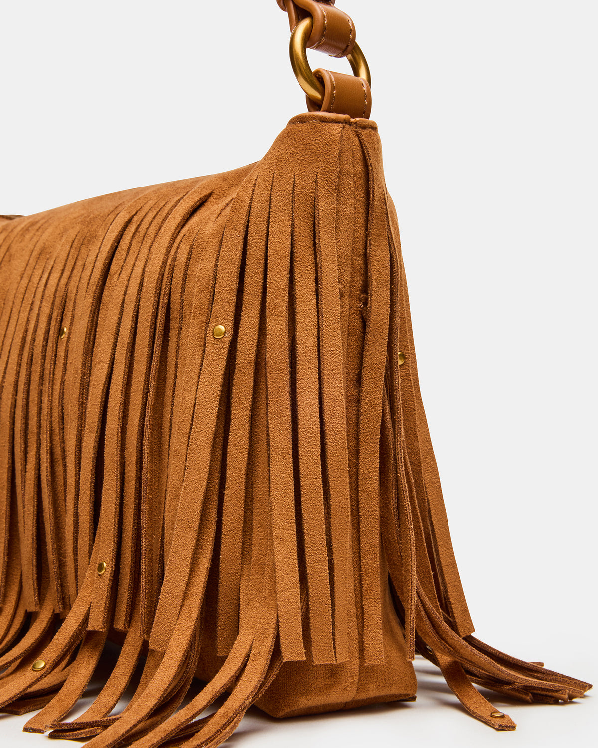 BOHEME Bag Tobacco Shoulder Strap Studded Fringe Handbag