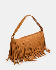 BOHEME Bag Tobacco Shoulder Strap Studded Fringe Handbag