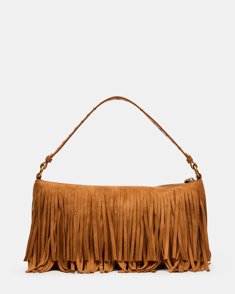 BOHEME Bag Tobacco Shoulder Strap Studded Fringe Handbag